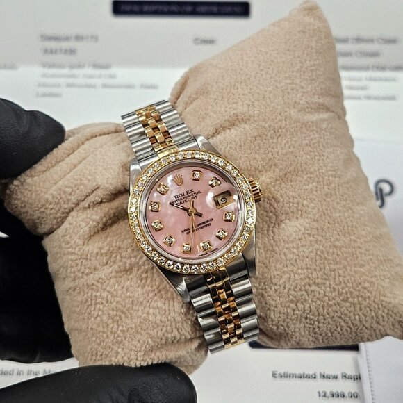 ?sale? Rolex Ladies Datejust 6919 two-tone pink MOP Diamond jubilee main image 4